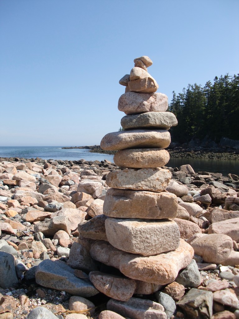 Cairn along Ship Harbor Trail.